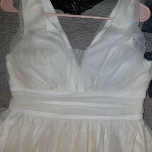 Ivory to light pink wedding dress